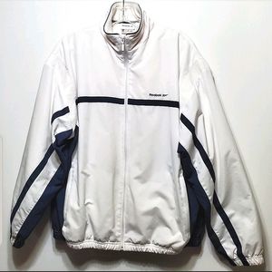 Reebok Men's Windbreaker White and Blue Size XL